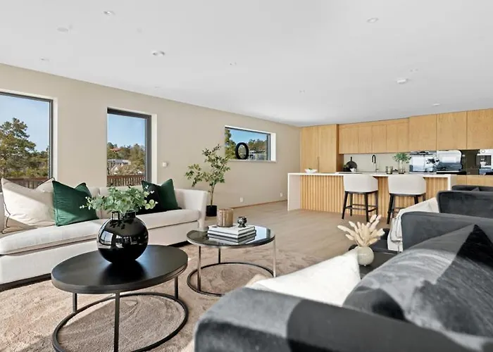 Moderne Nydelig Med Panorama Utsikt Villaer Sandefjord